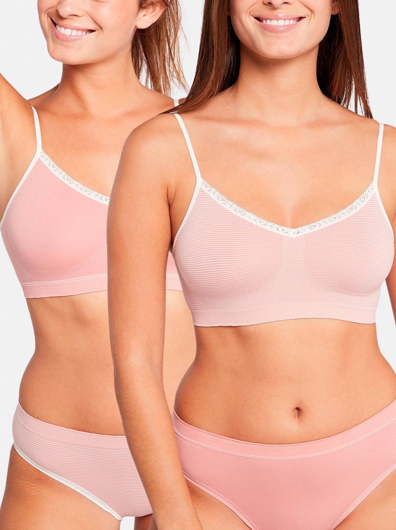 Lot de deux brassières Zen Attitude Billet Doux Rose pâle - Kiabi