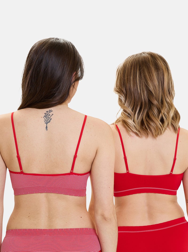 Lot de deux brassières Zen Attitude Billet Doux Rouge tomate - Kiabi