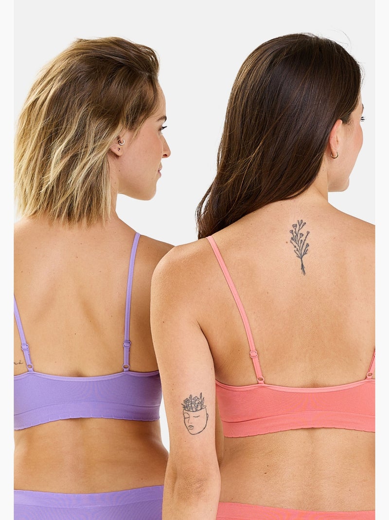 Lot de deux brassi?res Zen Attitude Billet Doux Orange corail - Kiabi