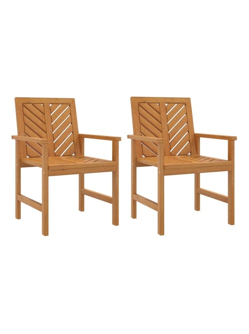 Lot de deux chaises de jardin en bois d'acacia - Kiabi