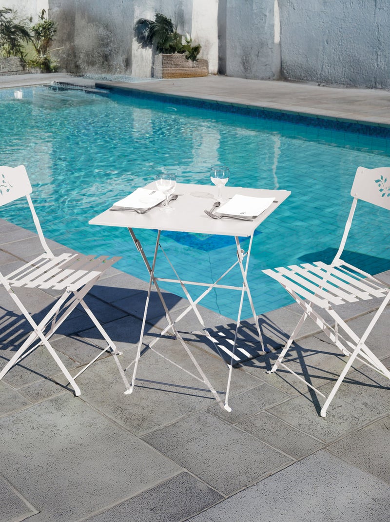 Lot de deux chaises de jardin pliante en acier Blanc - Kiabi
