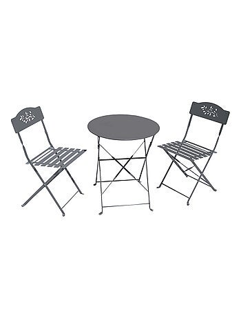 Lot de deux chaises de jardin pliante en acier