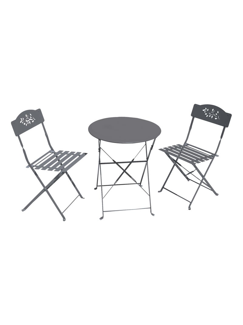 Lot de deux chaises de jardin pliante en acier gris anthracite - Kiabi