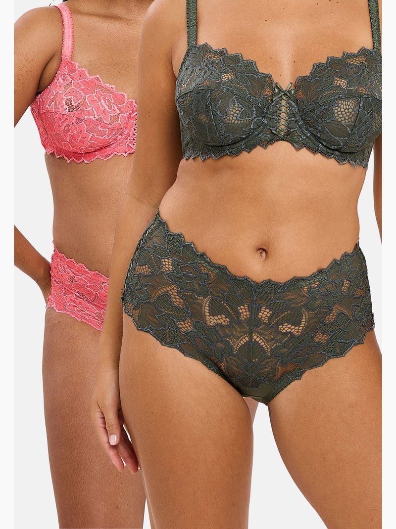Lot de deux culottes arum sans complexe lingerie Rose/Vert - Kiabi