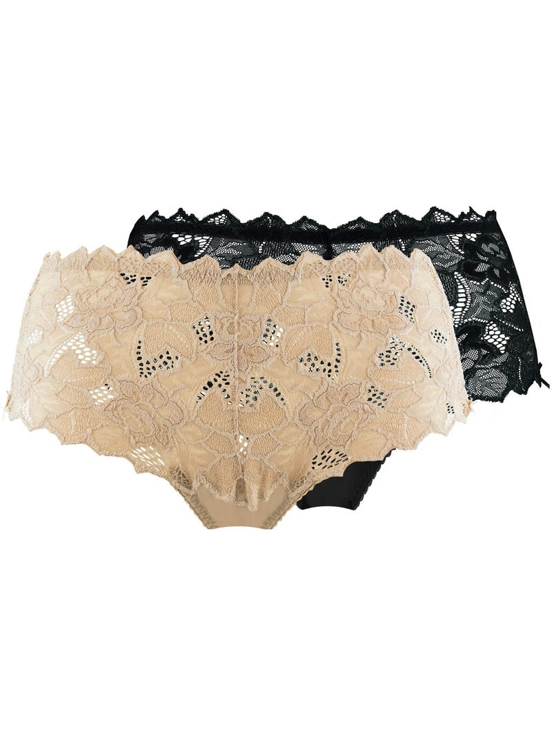 Lot De Deux Culottes Arum Sans Complexe Noir Beige - Kiabi
