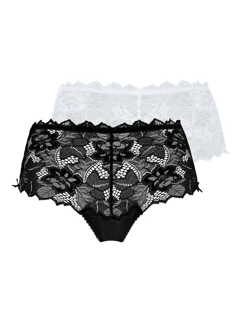 Lot De Deux Culottes Arum Sans Complexe Noir Blanc - Kiabi