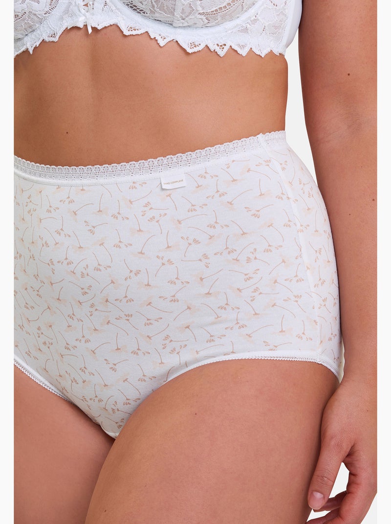 Lot de deux culottes classique coton b sans complexe lingerie Blanc Jaune Blanc - Kiabi