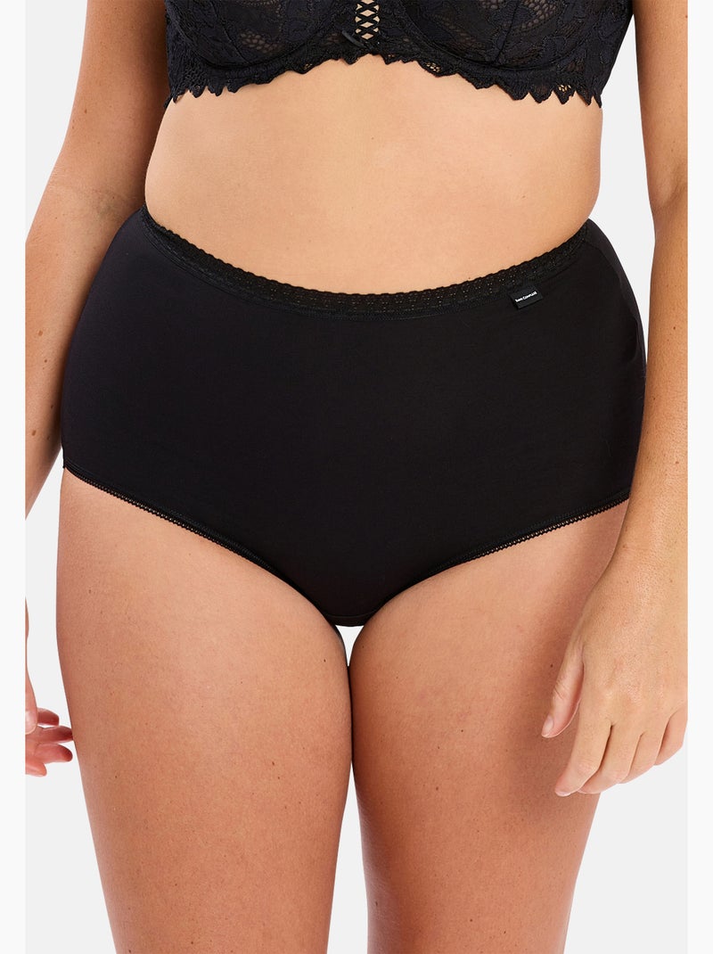 Lot de deux culottes classique coton b sans complexe lingerie Noir - Kiabi