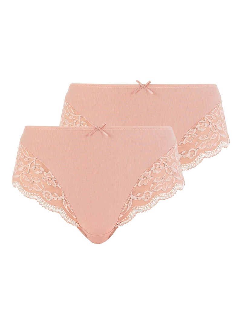 Lot de deux culottes Duo Douceur Coton Sans Complexe Beige - Kiabi