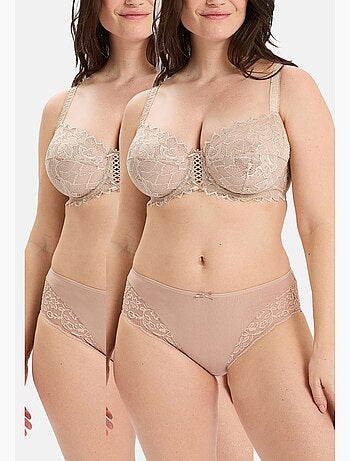 Lot de deux culottes duo douceur coton sans complexe lingerie