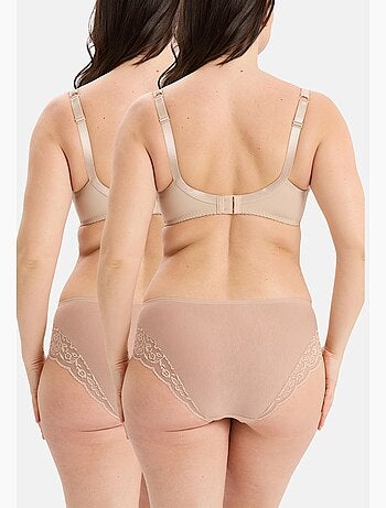 Lot de deux culottes duo douceur coton sans complexe lingerie