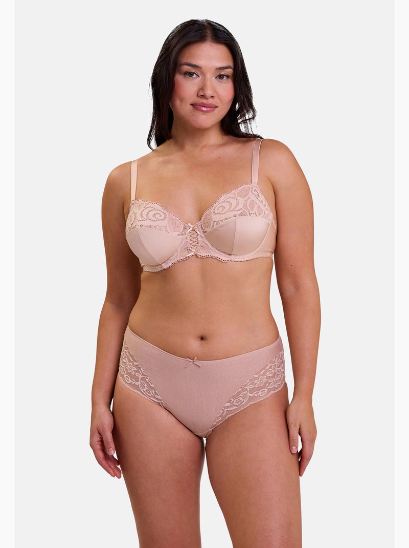 Lot de deux culottes duo douceur coton sans complexe lingerie Beige - Kiabi