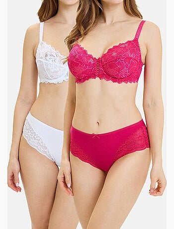 Lot de deux culottes duo douceur coton sans complexe lingerie