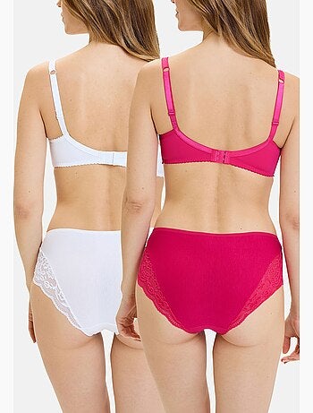 Lot de deux culottes duo douceur coton sans complexe lingerie