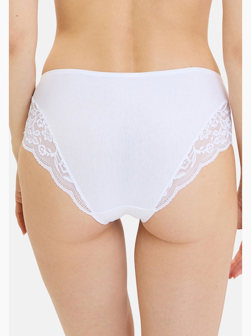 Lot de deux culottes duo douceur coton sans complexe lingerie Blanc Rose - Kiabi