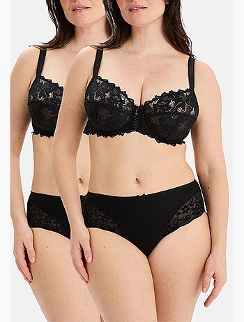 Lot de deux culottes duo douceur coton sans complexe lingerie