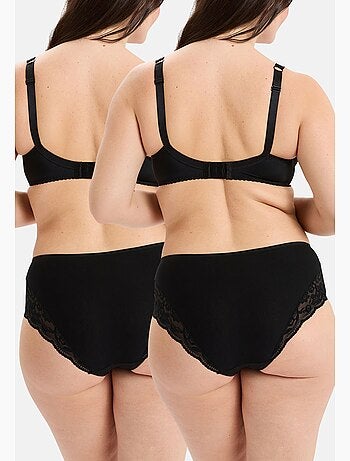 Lot de deux culottes duo douceur coton sans complexe lingerie