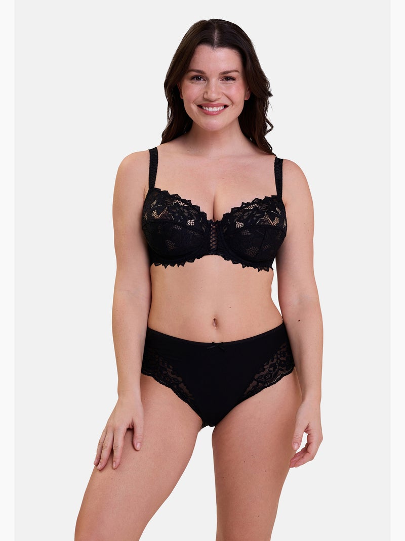 Lot de deux culottes duo douceur coton sans complexe lingerie Noir - Kiabi