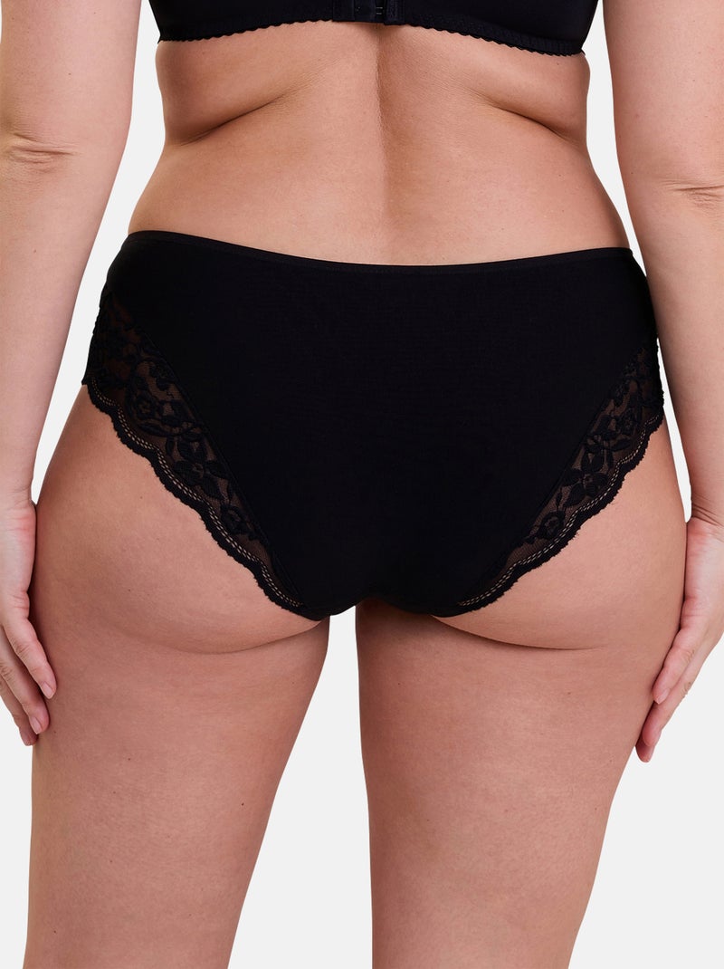 Lot de deux culottes Duo Douceur Coton Sans Complexe Noir - Kiabi
