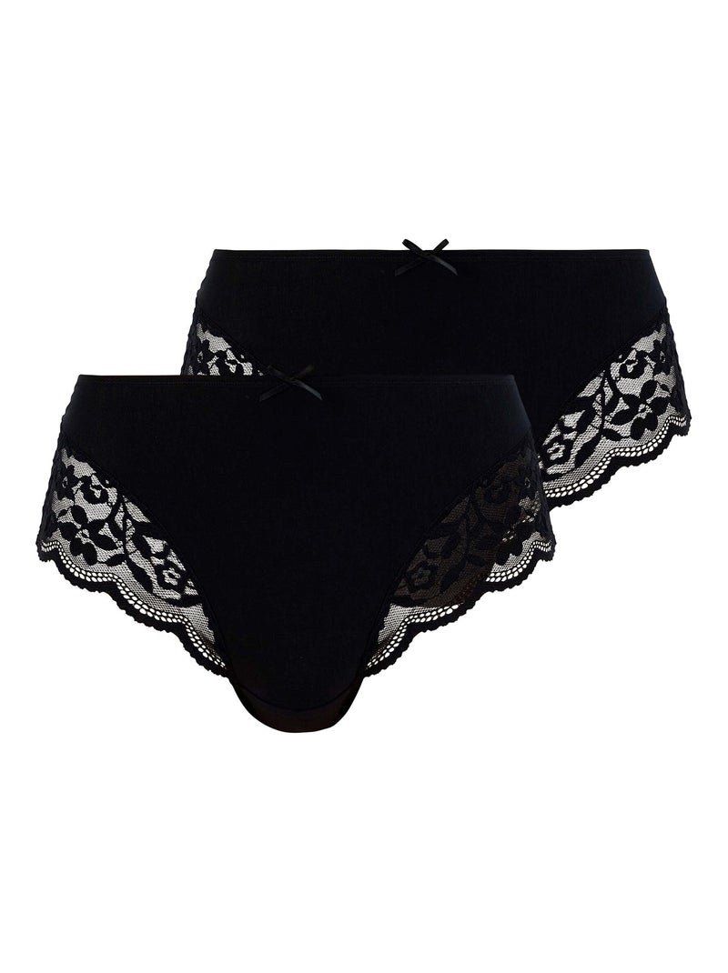 Lot de deux culottes Duo Douceur Coton Sans Complexe Noir - Kiabi