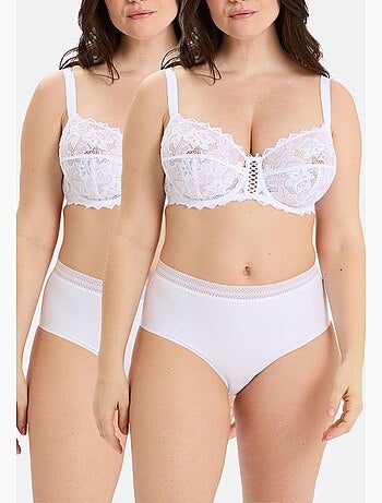 Lot de deux culottes invisible coton sans complexe lingerie