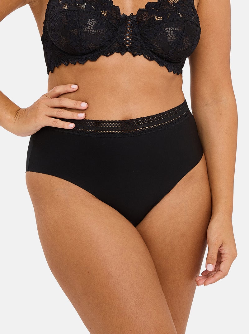 Lot de deux culottes Invisible Coton Sans Complexe Noir - Kiabi