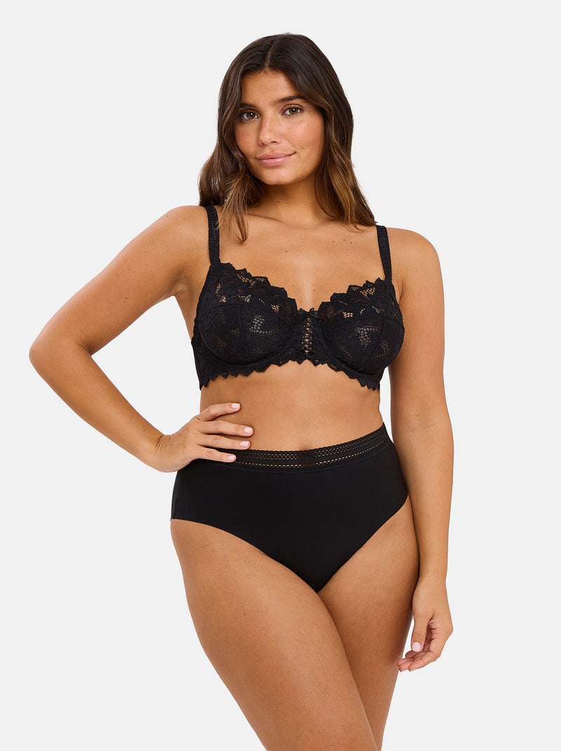Lot de deux culottes Invisible Coton Sans Complexe Noir - Kiabi