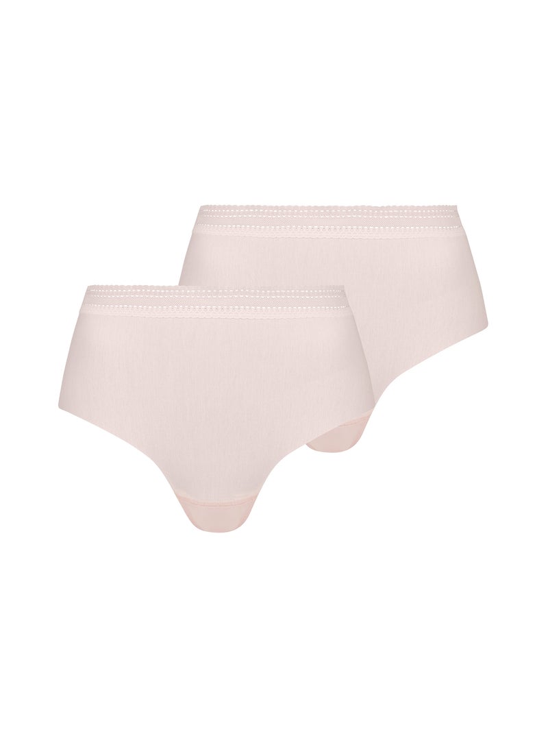 Lot de deux culottes Invisible Coton Sans Complexe Rose pâle - Kiabi