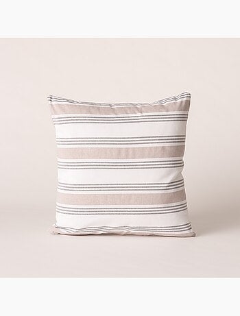 Lot de deux housses de coussin à rayures multiples, avec fermeture zippée - Gamusi.