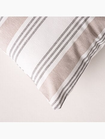 Lot de deux housses de coussin à rayures multiples, avec fermeture zippée - Gamusi.