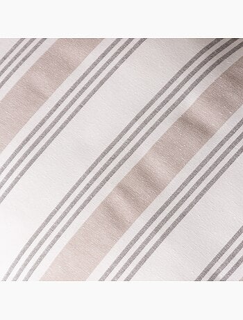 Lot de deux housses de coussin à rayures multiples, avec fermeture zippée - Gamusi.