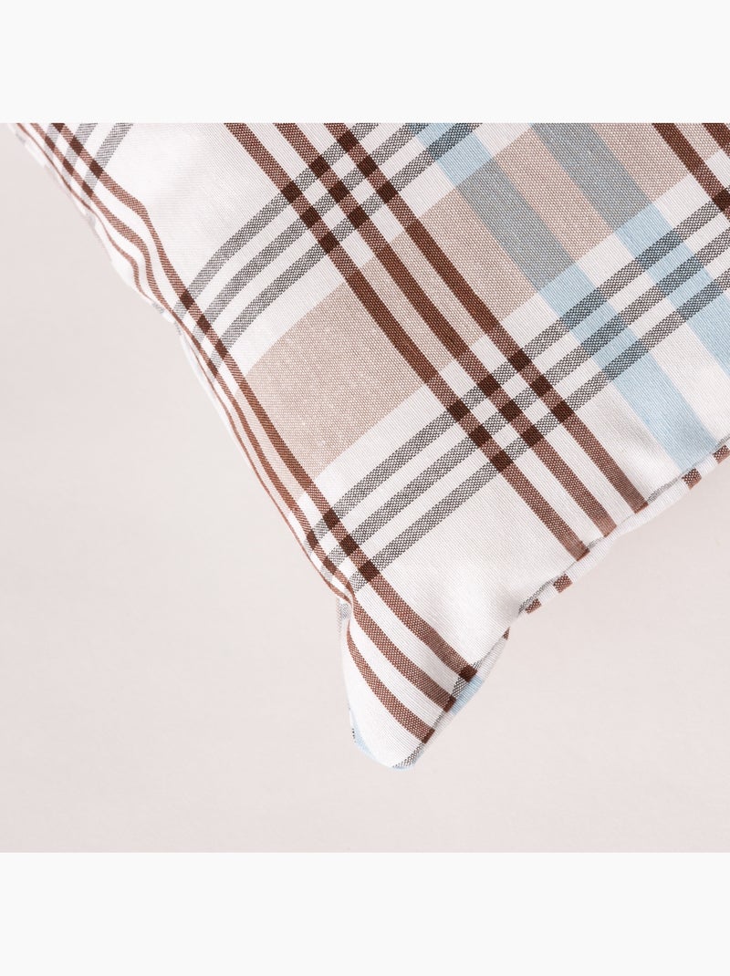 Lot de deux housses de coussin motif tartan, avec fermeture zippée - Gamusi. Bleu - Kiabi