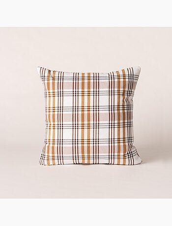 Lot de deux housses de coussin motif tartan, avec fermeture zippée - Gamusi.
