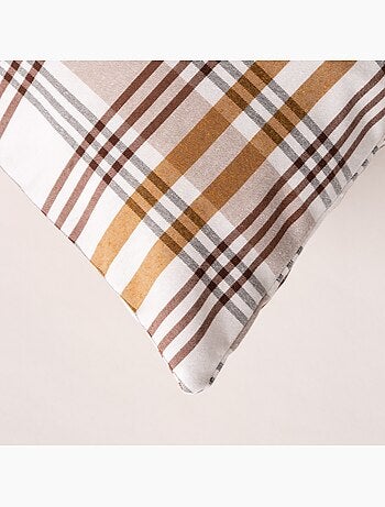 Lot de deux housses de coussin motif tartan, avec fermeture zippée - Gamusi.