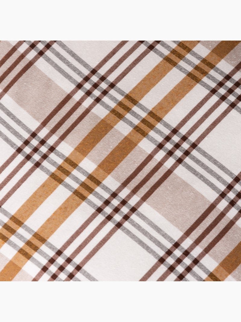 Lot de deux housses de coussin motif tartan, avec fermeture zippée - Gamusi. Camel - Kiabi