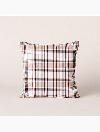 Lot de deux housses de coussin motif tartan, avec fermeture zippée - Gamusi.
