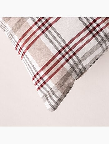 Lot de deux housses de coussin motif tartan, avec fermeture zippée - Gamusi.