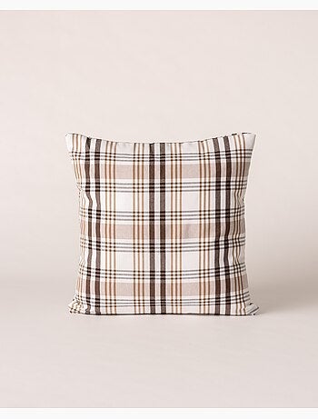 Lot de deux housses de coussin motif tartan, avec fermeture zippée - Gamusi.