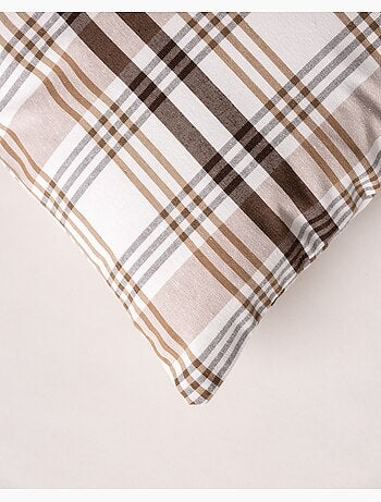 Lot de deux housses de coussin motif tartan, avec fermeture zippée - Gamusi.