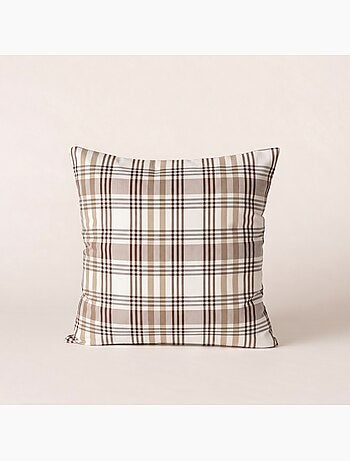 Lot de deux housses de coussin motif tartan, avec fermeture zippée - Gamusi.