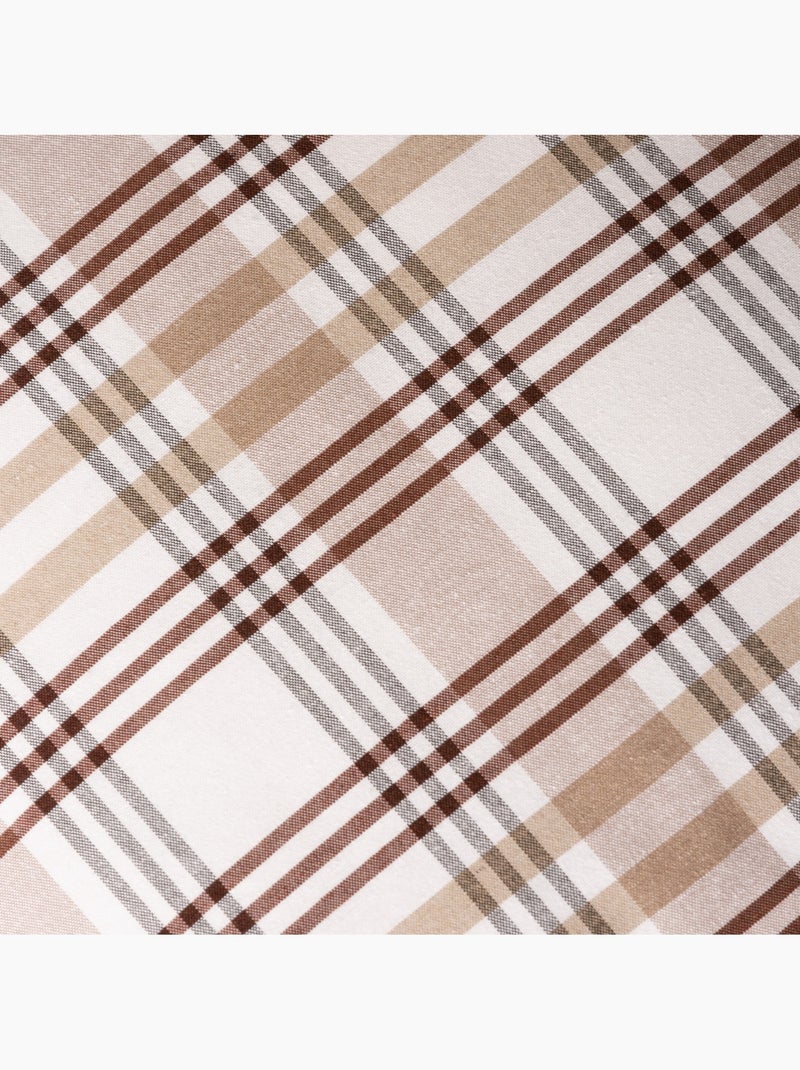 Lot de deux housses de coussin motif tartan, avec fermeture zippée - Gamusi. Sable - Kiabi