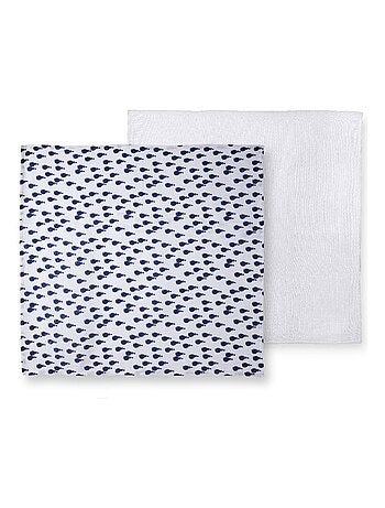 Lot de deux langes Créativ Côtier 90x90 cm