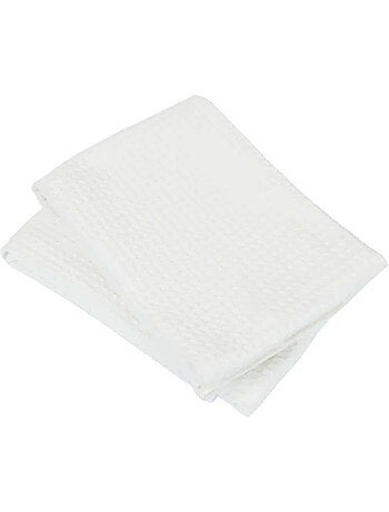 Lot de deux serviettes coton 57 fils nid d'abeille WEEK END