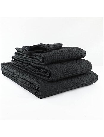 Lot de deux serviettes coton 57 fils nid d'abeille WEEK END