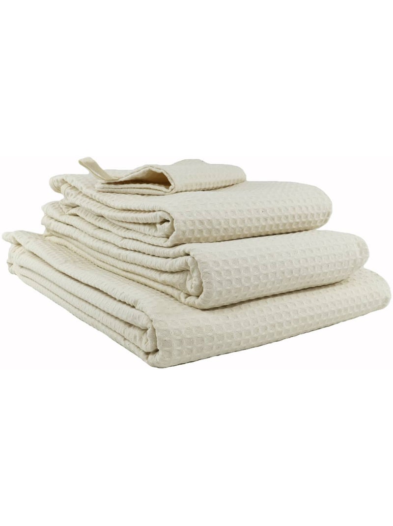 Lot de deux serviettes coton 57 fils nid d'abeille WEEK END Marron - Kiabi