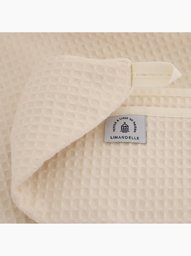 Lot de deux serviettes coton 57 fils nid d'abeille WEEK END Noir Noir - Kiabi