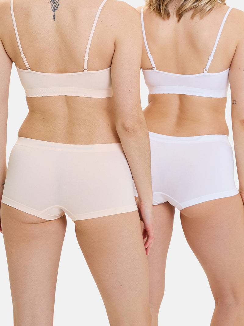 Lot de deux shorties Zen Attitude Billet Doux Beige/Blanc - Kiabi