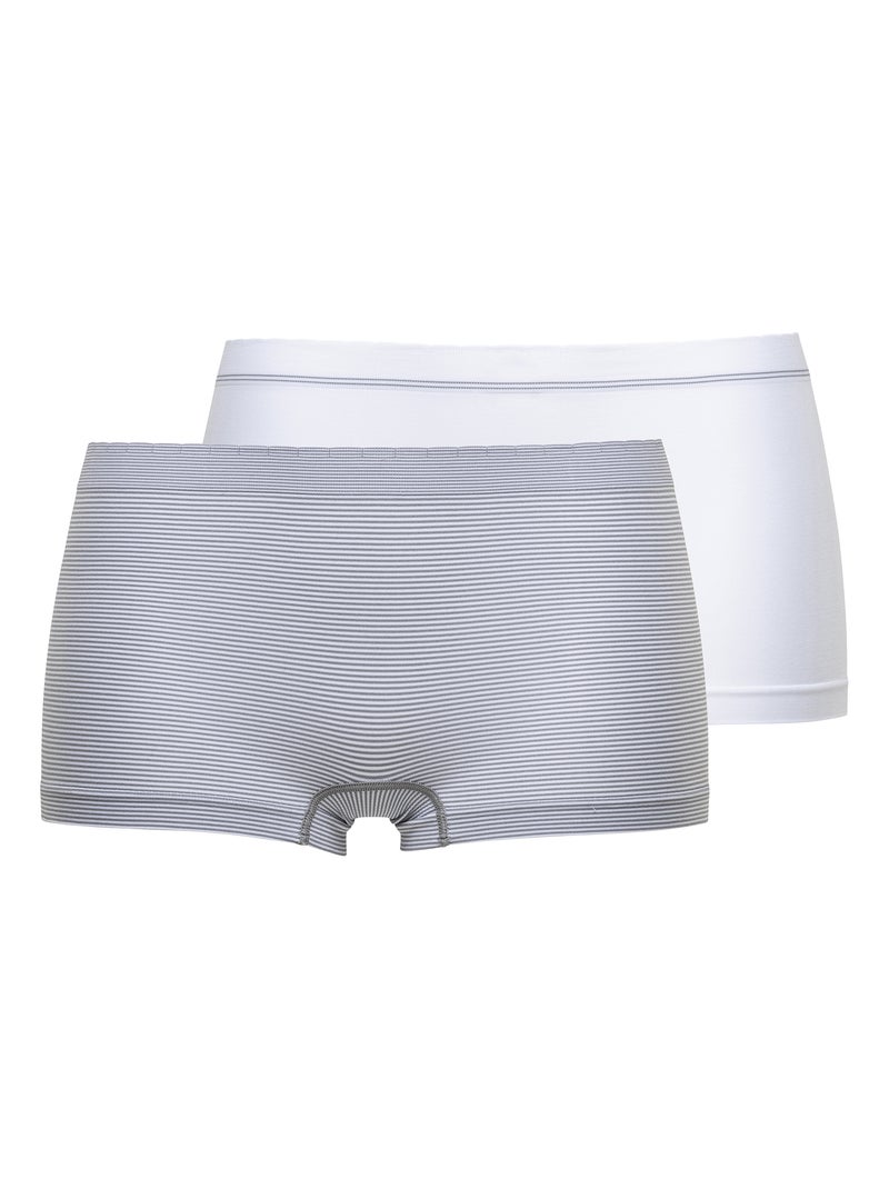 Lot de deux shorties Zen Attitude Billet Doux Blanc Gris Blanc - Kiabi
