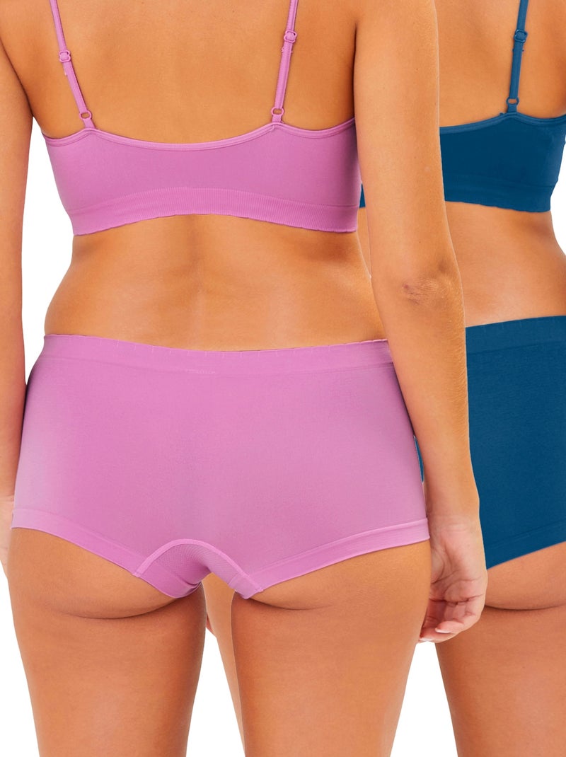 Lot de deux shorties Zen Attitude Billet Doux Bleu Rose - Kiabi