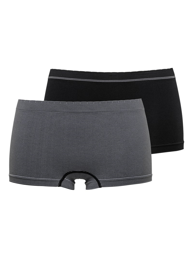 Lot de deux shorties Zen Attitude Billet Doux Noir Gris Noir - Kiabi